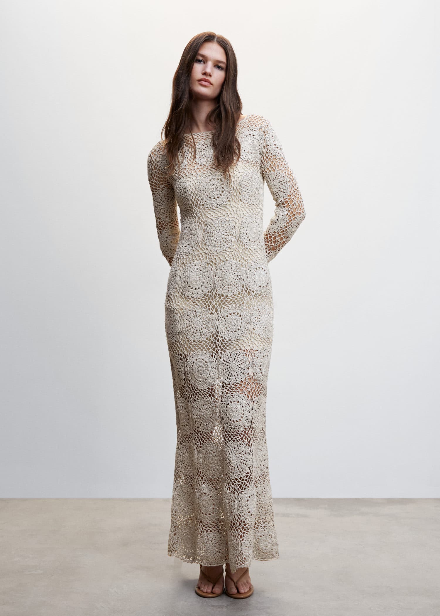 knee length dresses for ladies Zara Rose Crochet Maxi Dress main image 0