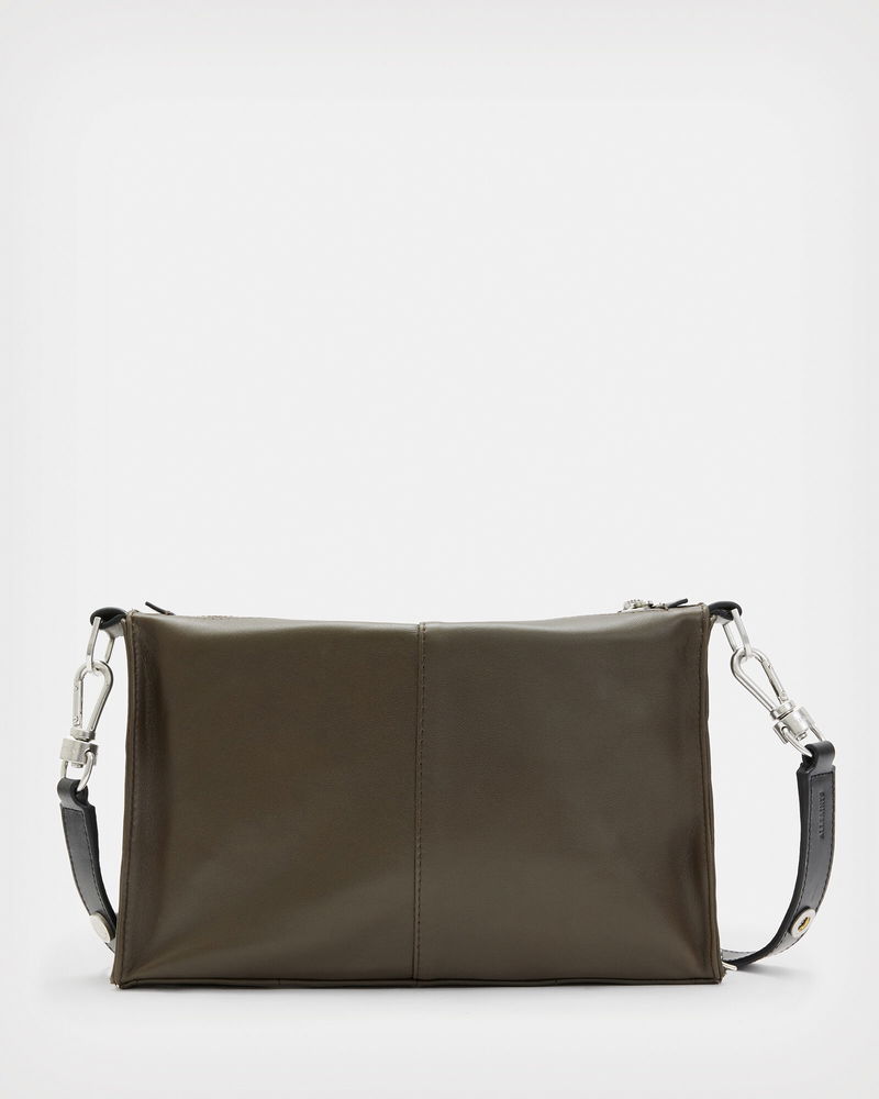 ALLSAINTS Eve Leather Quilted Crossbody Bag in Olive Endource