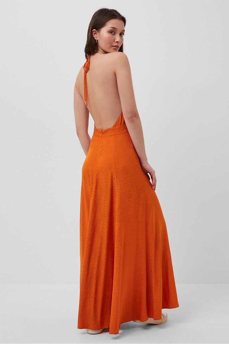 french connection backless dress Serenity Dale Crepe Midi Dress