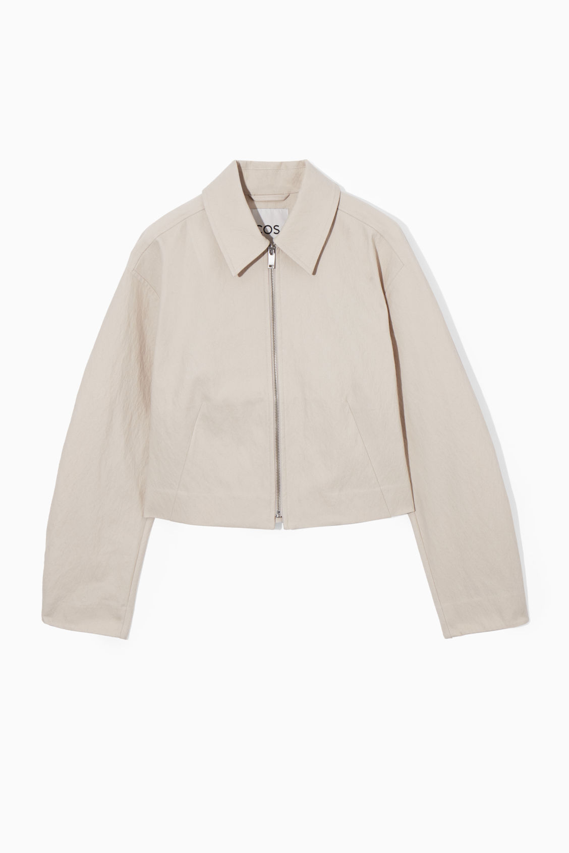 COS Cropped Waisted Jacket in BEIGE | Endource