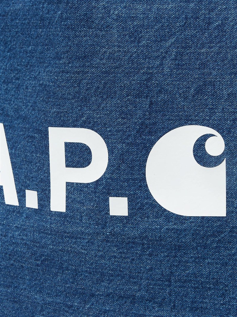 A.P.C. Logo-Print Ombré Denim Tote for Men