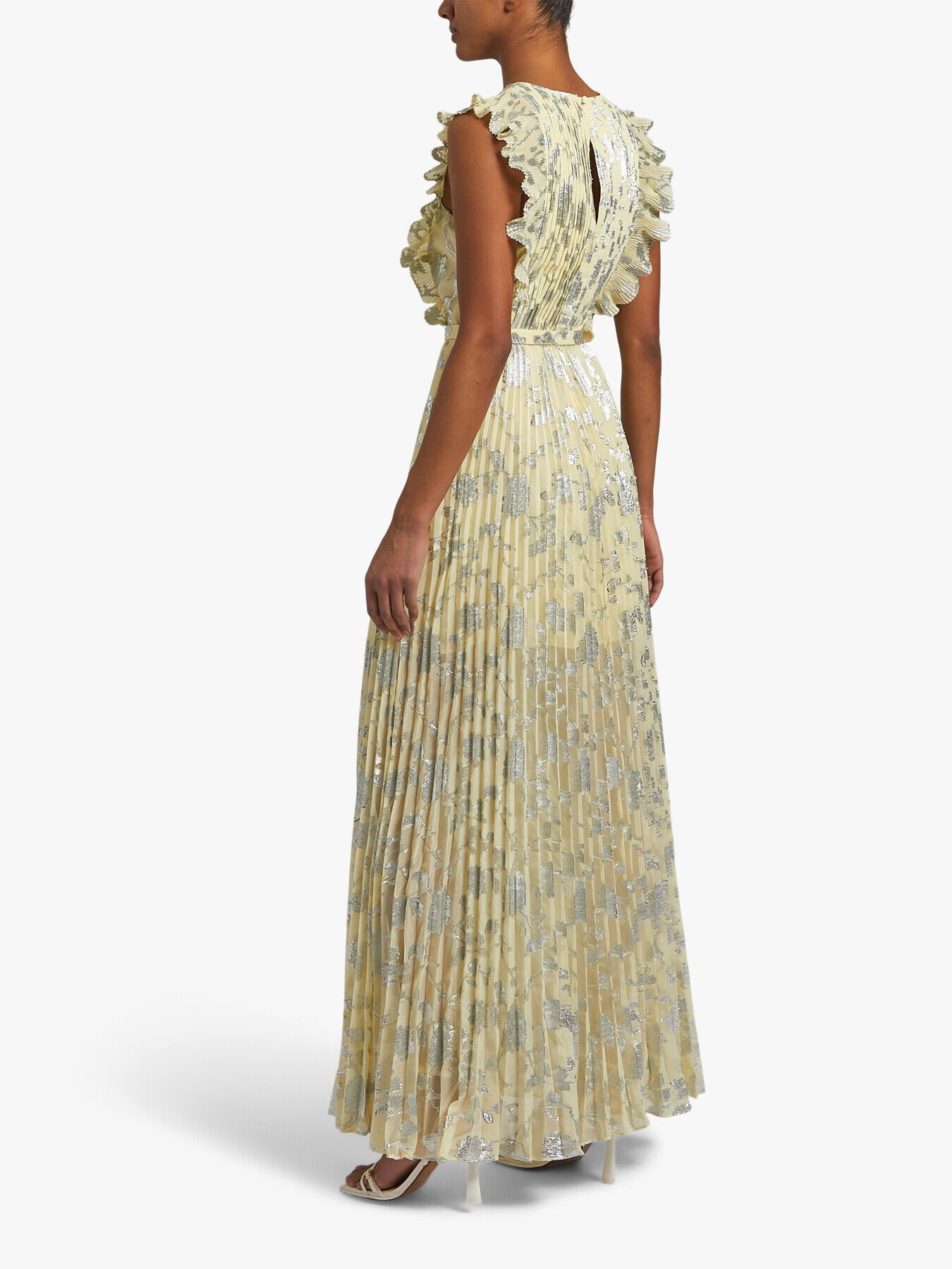 knee length dresses for ladies Self-Portrait Metallic Boucle Bodice and Satin Maxi Dress Navy main image 0