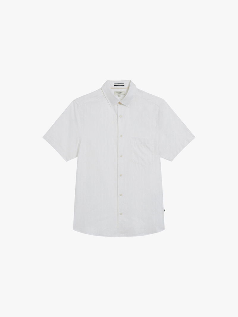 TED BAKER Kingfrd Linen Shirt in WHITE | Endource