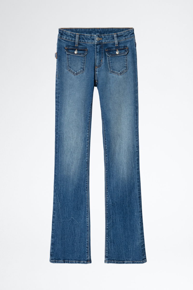 Jean Zadig & Voltaire - Taille Unique - Skinny Bleu - Effet Usé - Neuf Avec étiquettes
