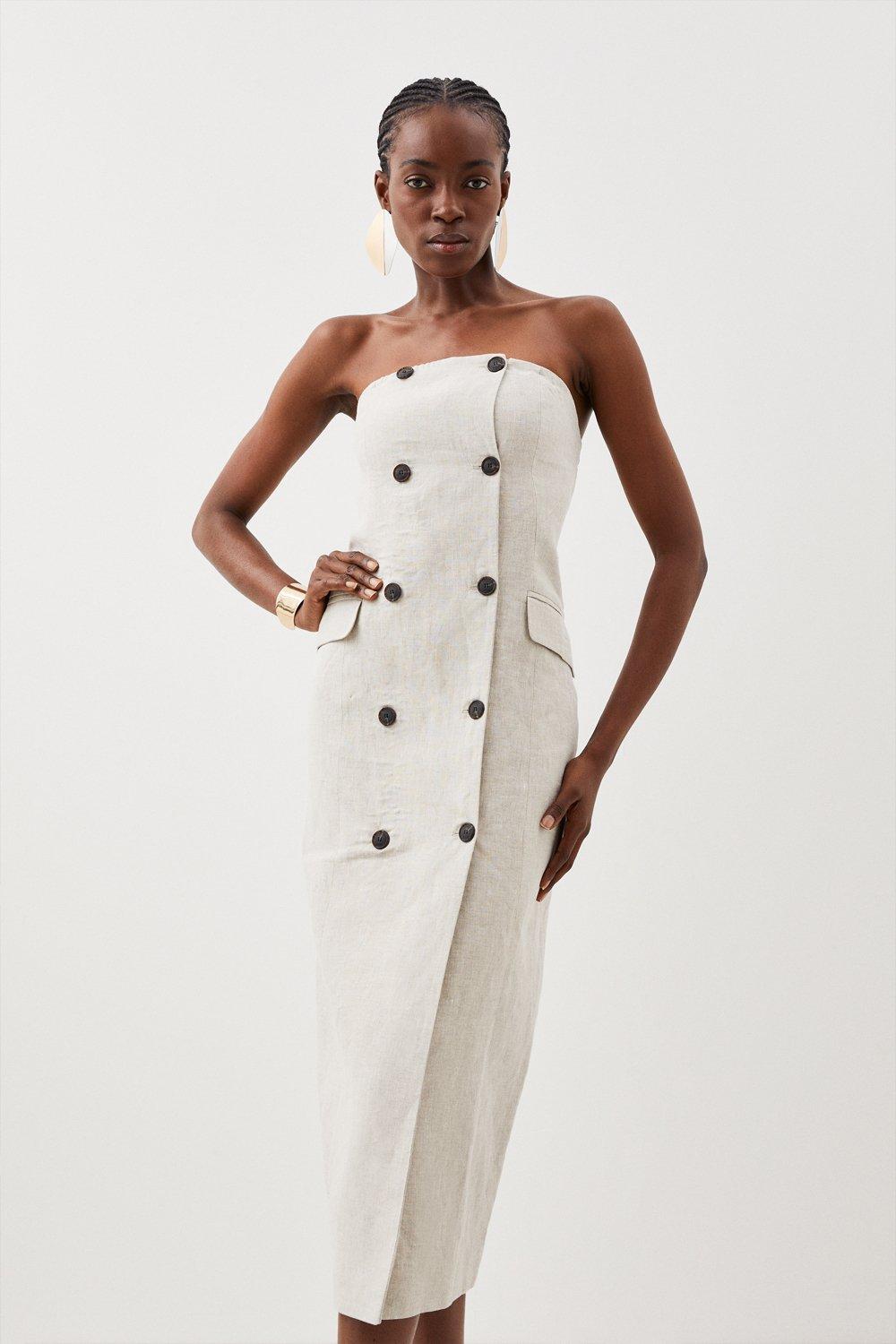 cotton a line maxi dress for women Cotton & Linen Halter A Line Long Dress