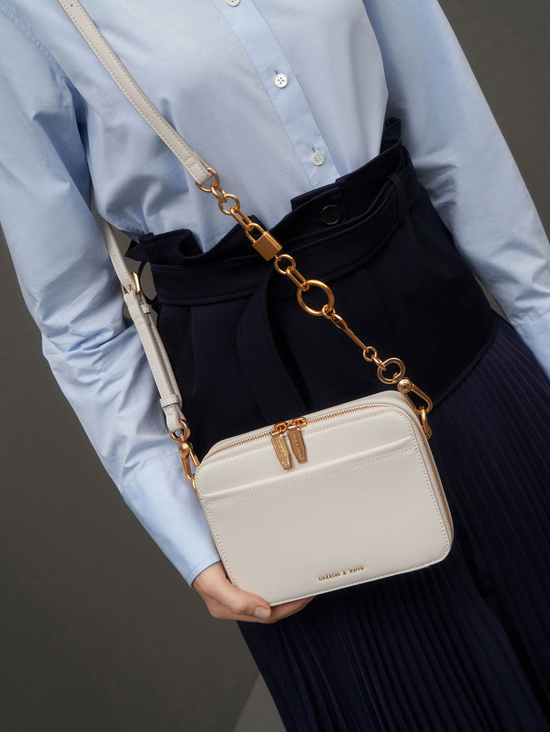 CHARLES KEITH Lock Key Chain Handle Bag endource