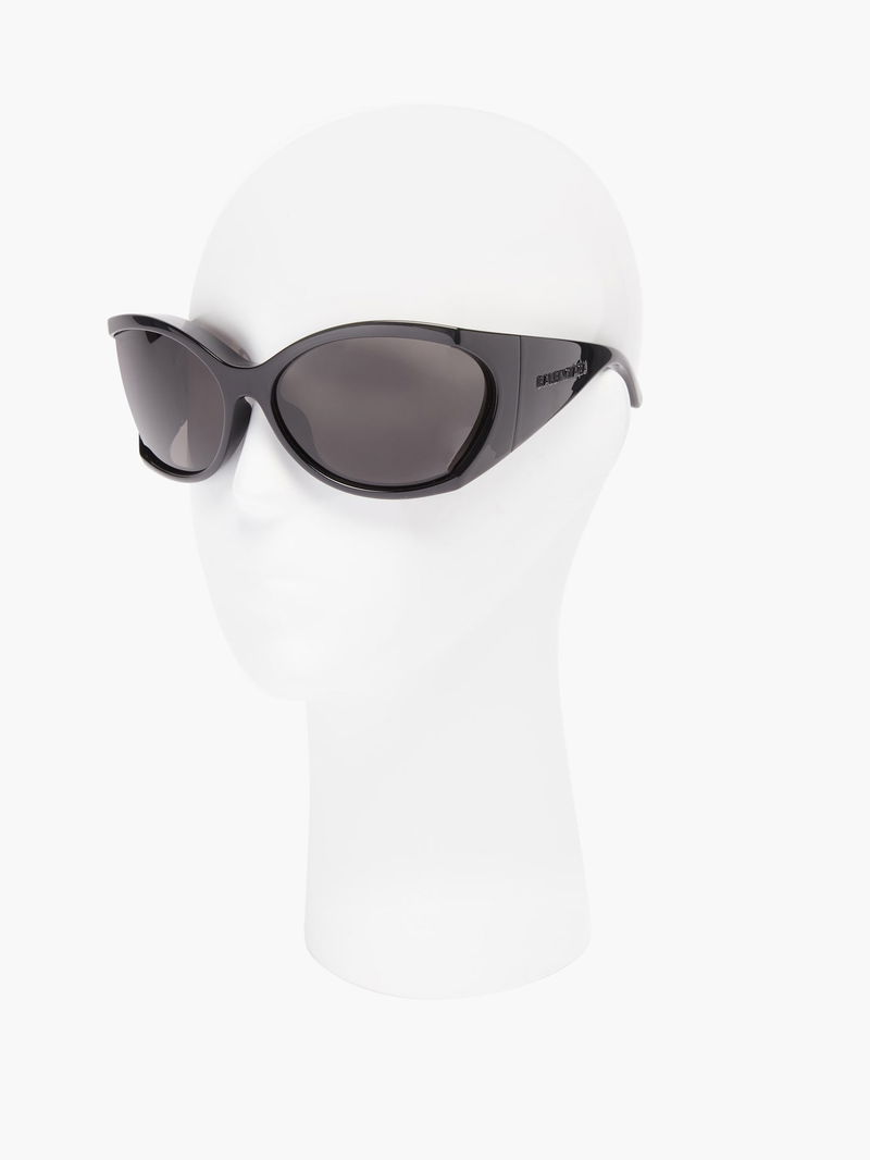 BALENCIAGA Void Butterfly Acetate Sunglasses in Black | endource
