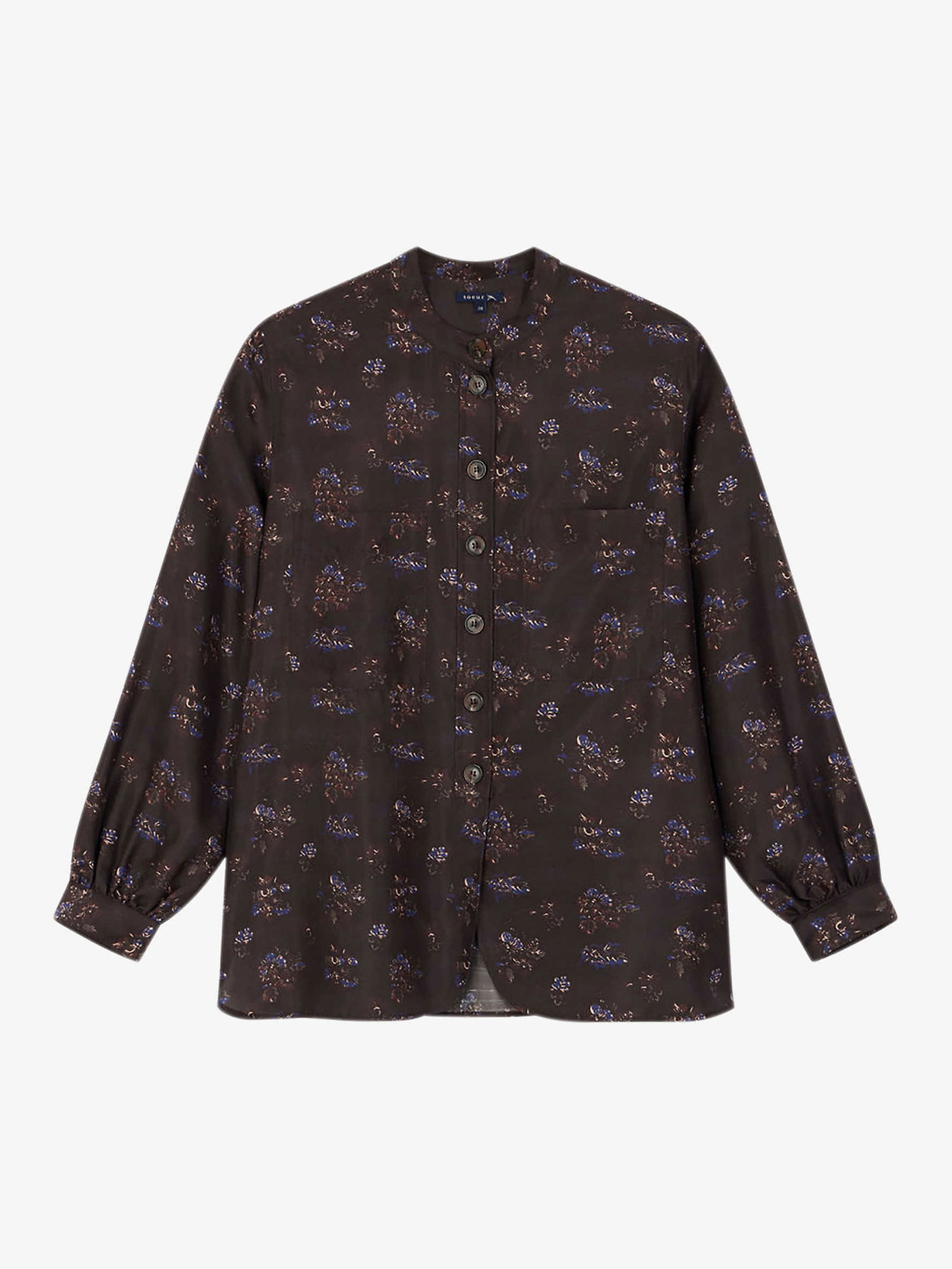 SOEUR Lauren Loose-Fit Graphic-Print Silk Shirt in PRINT | Endource