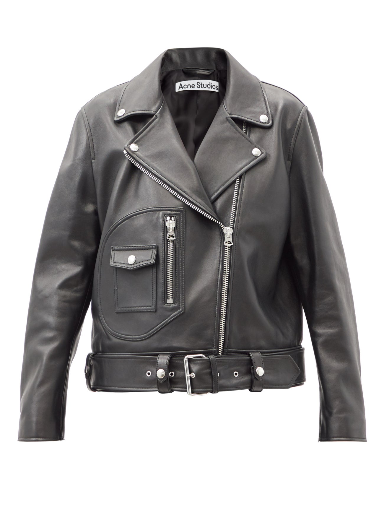 ACNE STUDIOS New Merlyn Leather Biker Jacket in Black | Endource