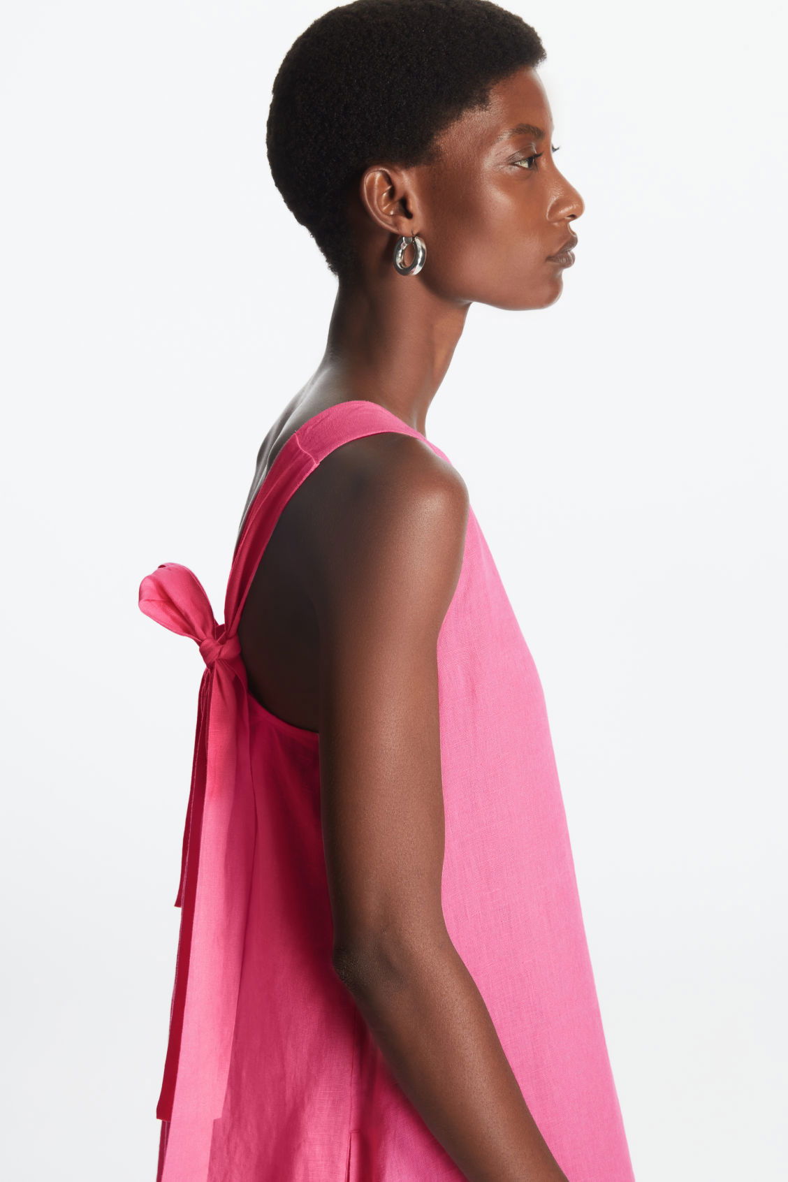 cos gathered midi dress pink COS Gathered Midi Dress