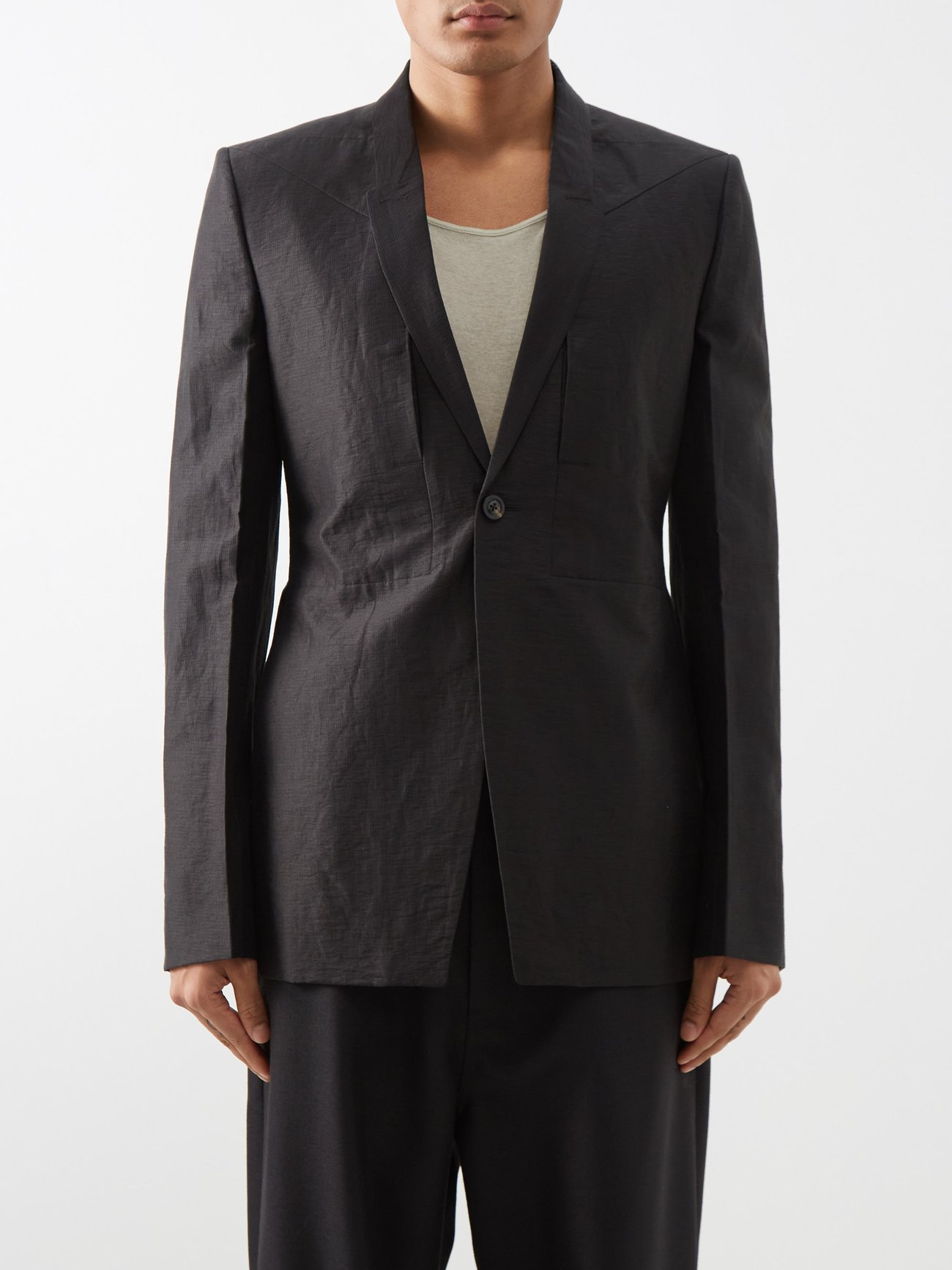 RICK OWENS Fogpocket Single-Breasted Blazer | endource