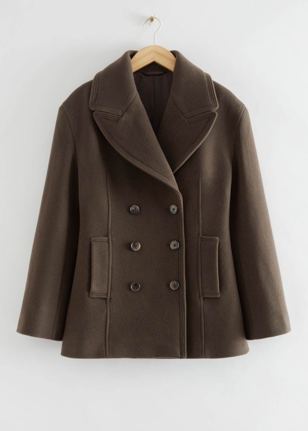 Cream Color Pea Coat - Ivory Double Breasted Wool Coat - Off White Car Coats main image 0