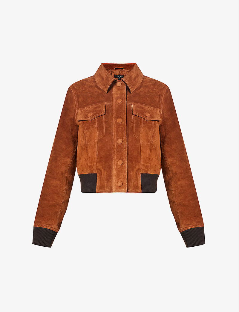 RAG BONE Dionne Cropped Suede Jacket endource