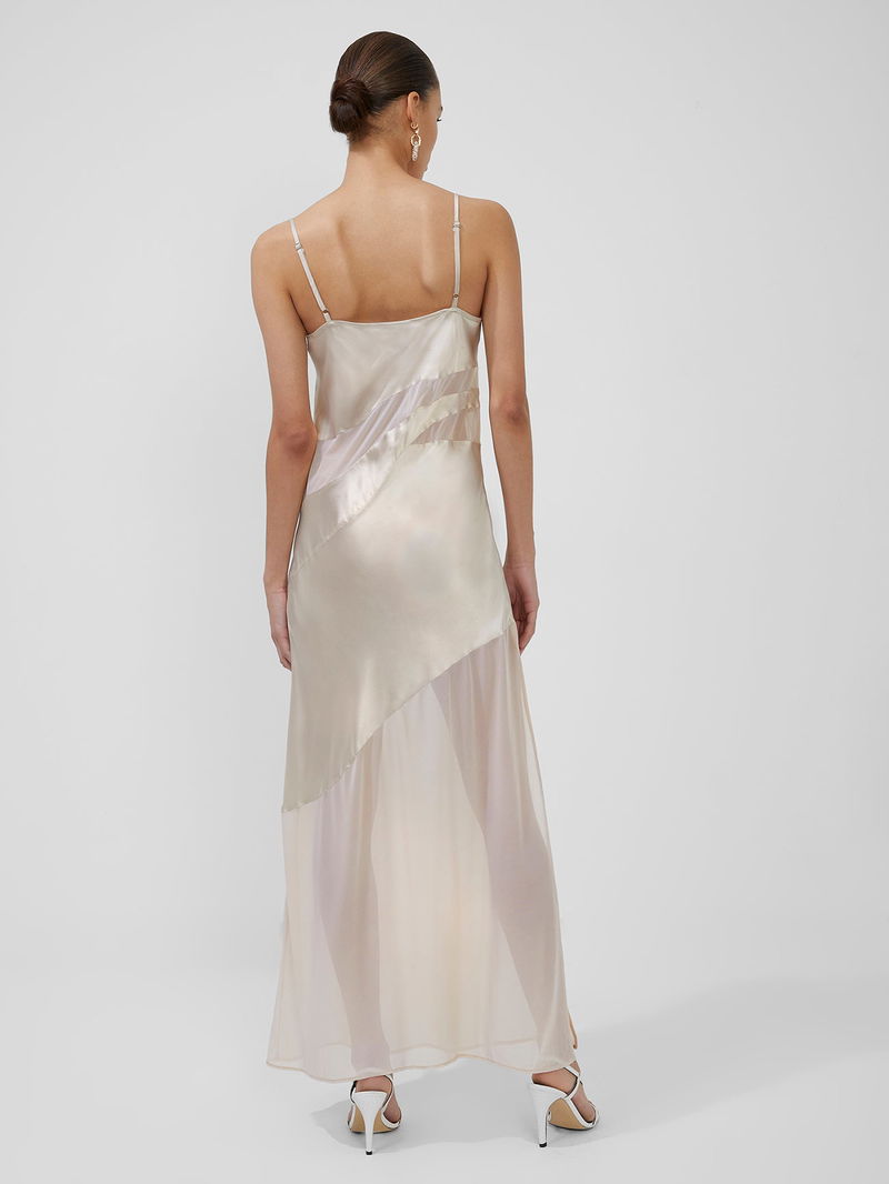 french connection inu satin dress FRENCH CONNECTION Inu Satin Mesh Strappy Dress