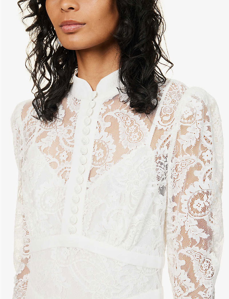 ZIMMERMANN Wonderland Floral-Embroidered Cotton-Blend Lace Midi Dress | endource ZIMMERMANN Wonderland Floral-Embroidered Cotton-Blend Lace Midi Dress | endource