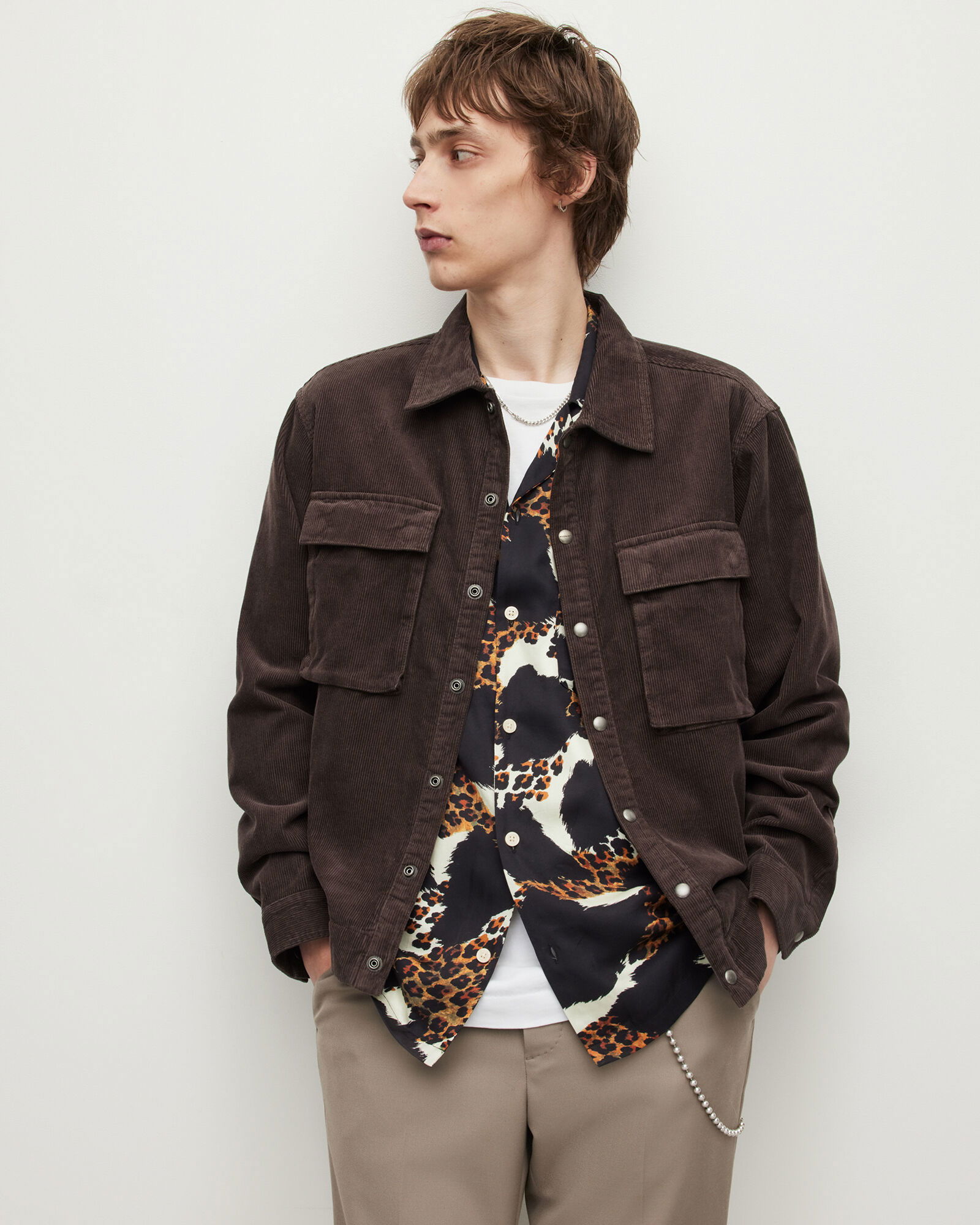 ALLSAINTS Natt Corduroy Jacket in Brooklyn Brown | Endource