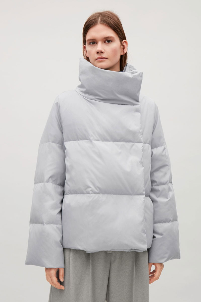 Grey Cos Parka Womens COS High-Neck Padded Jacket Endource