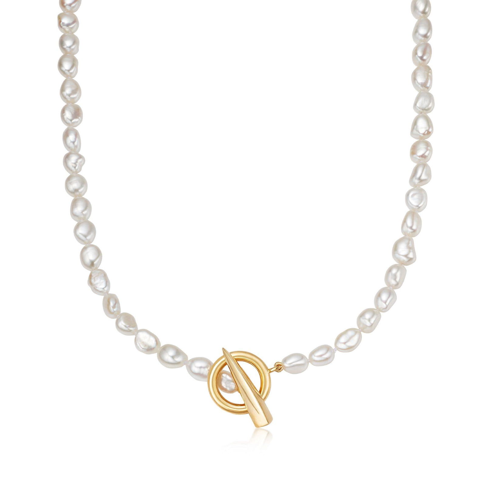 MISSOMA Baroque Pearl Claw T-Bar Necklace | endource