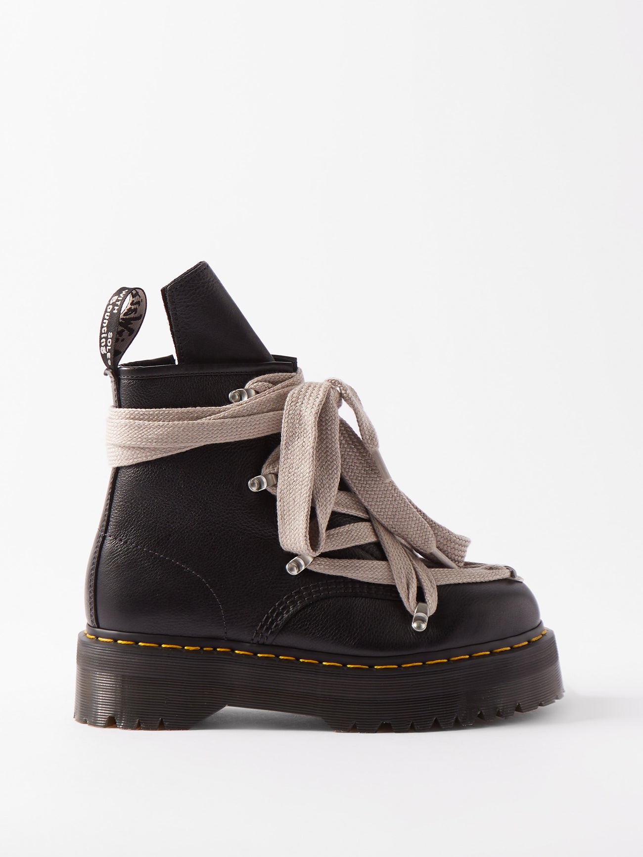 RICK OWENS Rick Owens x Dr. Martens - 1460 Quad-Sole Leather Boots 