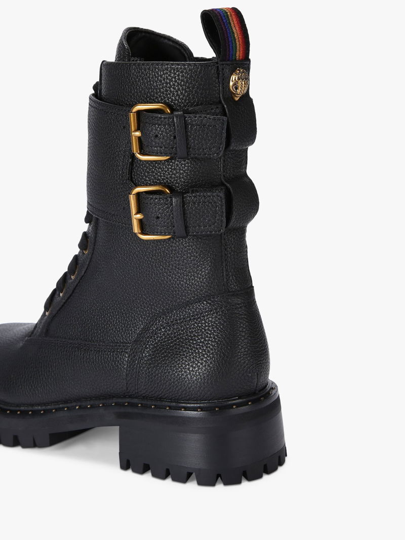 KURT GEIGER LONDON Brooke Leather Combat Boots endource