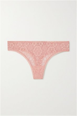 Floral Lace Thong in Pink