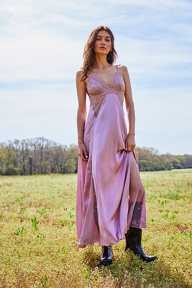 free people satin dress Free People - Cooper Midi Dress In Black