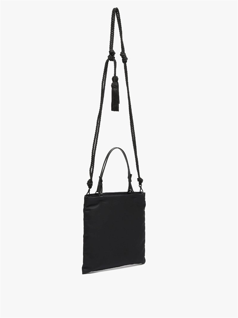PRADA Floral-Beaded Nylon Bag in Black