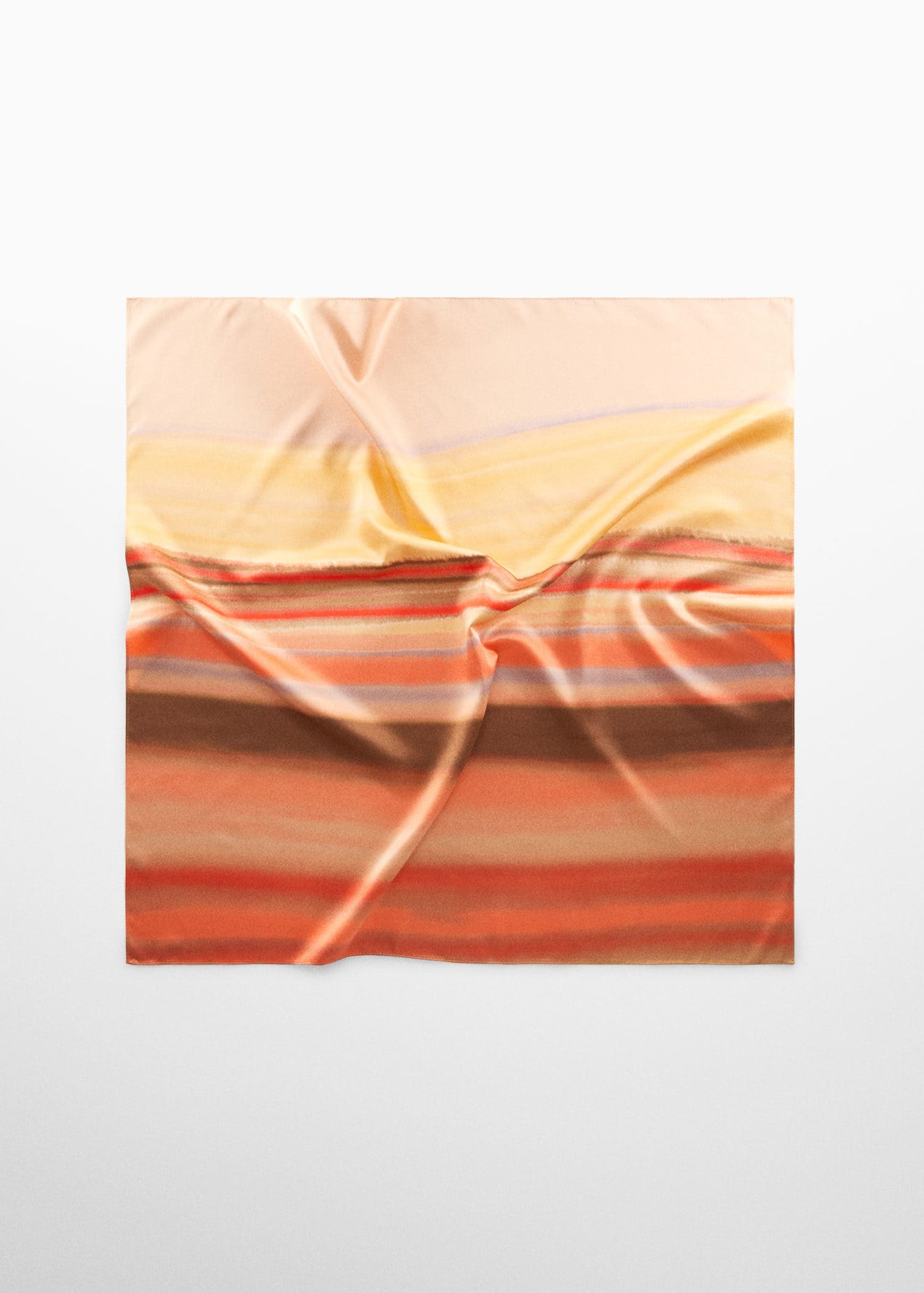 MANGO Gradient-Print Scarf in Beige | endource