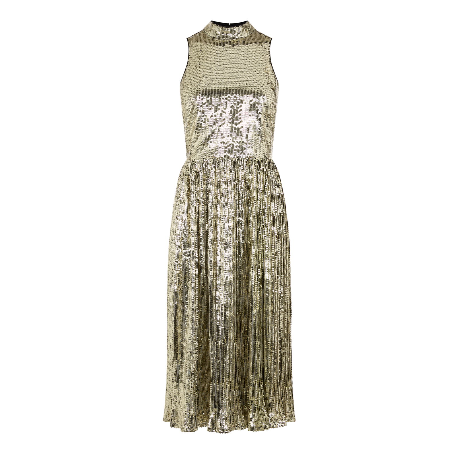 WAREHOUSE Pleated Sequin Midi Dress | endource