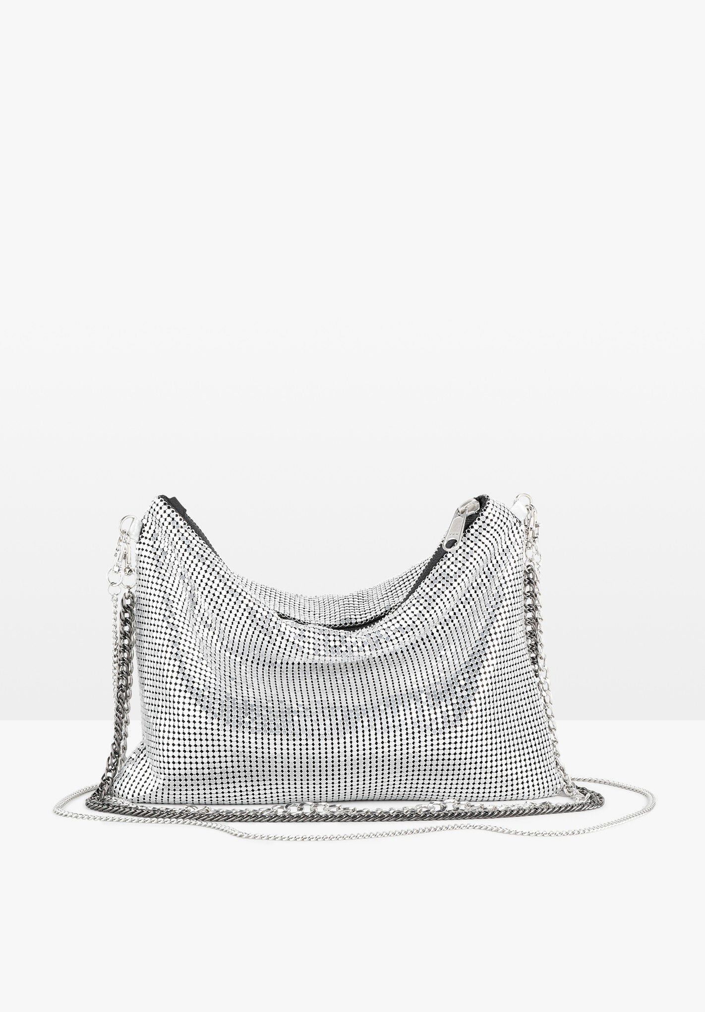 HUSH Nina Metallic Clutch Bag, Silver