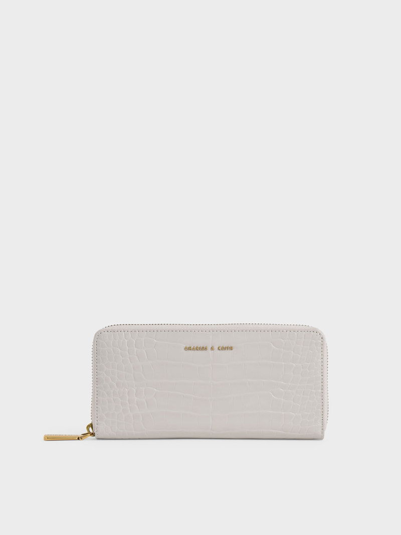 CHARLES KEITH Croc-Effect Long Wallet endource - Main Image