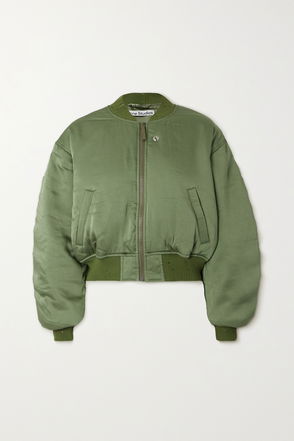  Other Stories Ruched Satin Bomber Jacket