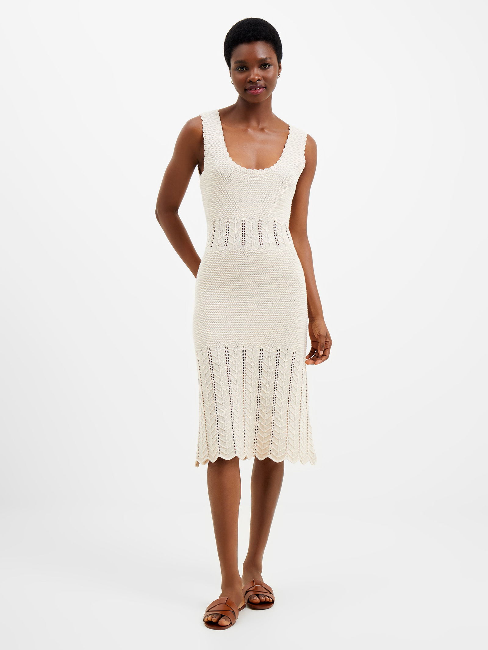 FRENCH CONNECTION Nellis Crochet Scallop Dress