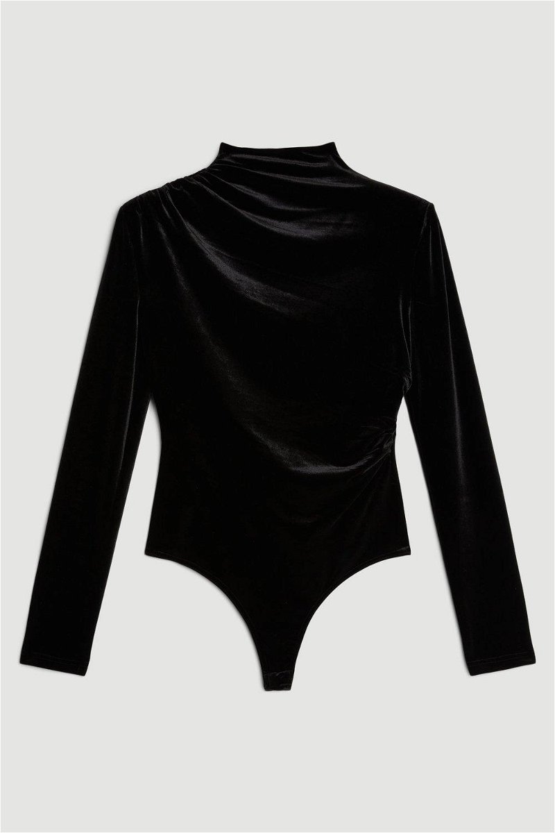 Stretch Velvet Bodysuit | Karen Millen