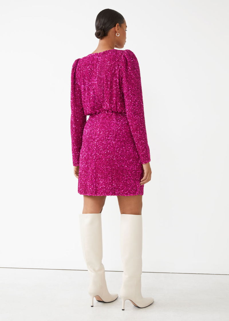 knee length dresses for ladies Right With You Sequin Tie Wrap Mini Dress  VICI