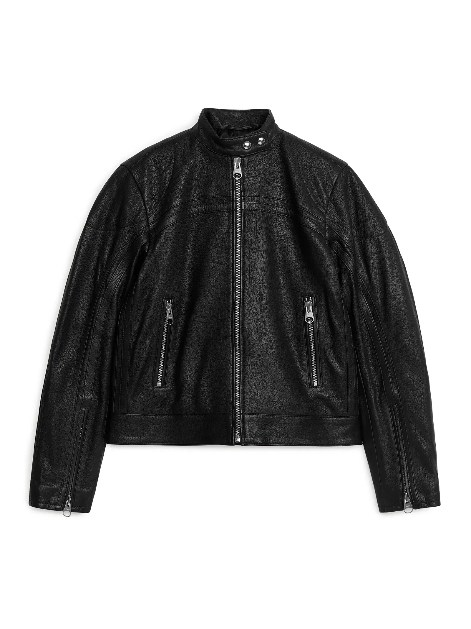 ARKET Racer Leather Jacket endource