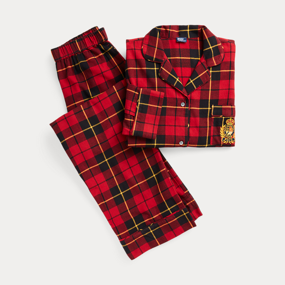 $85 NWT Mens Polo Ralph Lauren 2 Piece Plaid Flannel Top Bottom Pajama Set  Red S