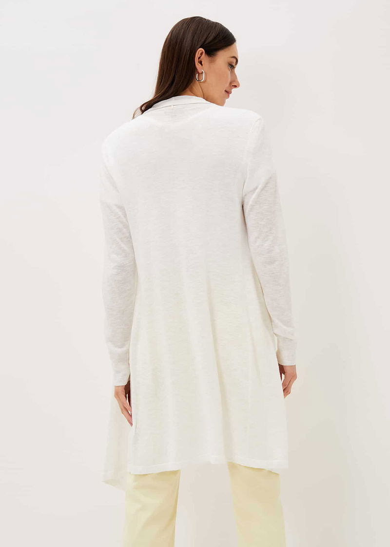 PHASE EIGHT Sola Waterfall Linen Cardigan in White