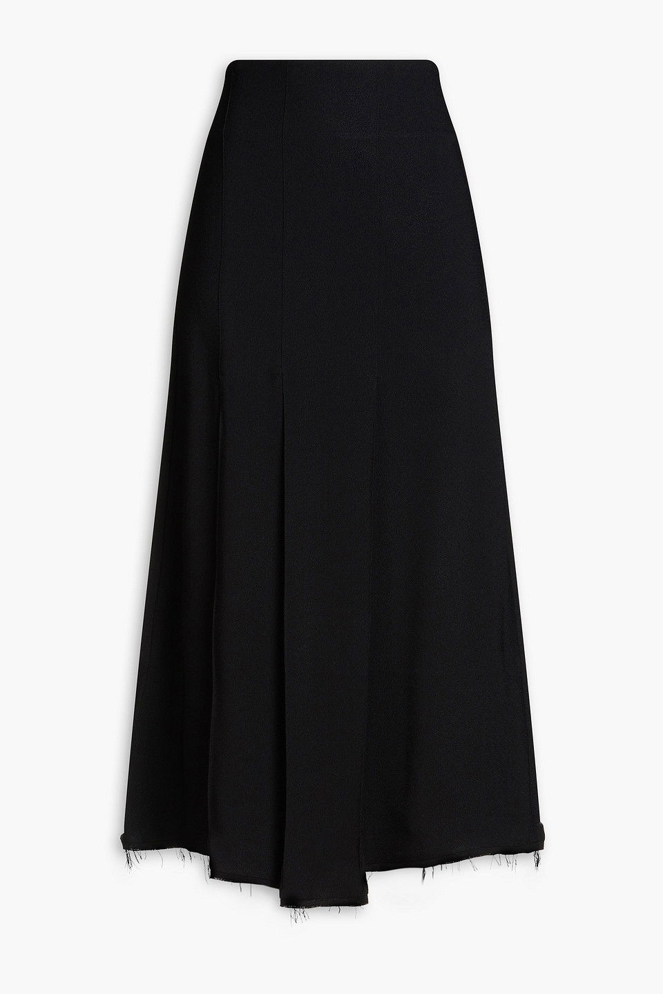 Crepe Stretch Midi Length A-line Skirt