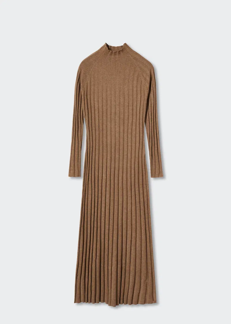 pleated knitted turtleneck maxi dress Payton Turtleneck Ribbed Knit Dress main image 0