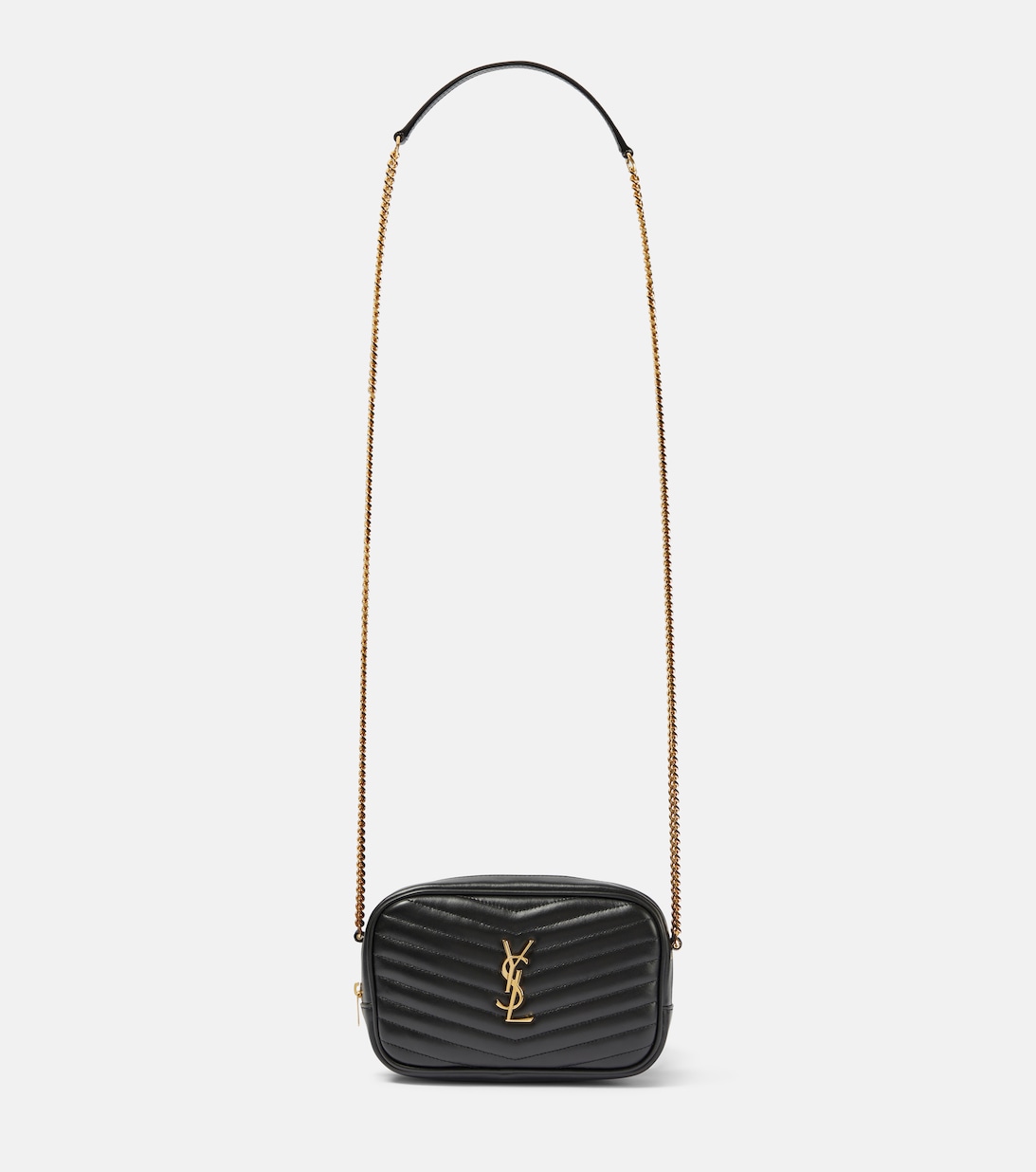 SAINT LAURENT Lou Mini Leather Crossbody Bag in Black Endource