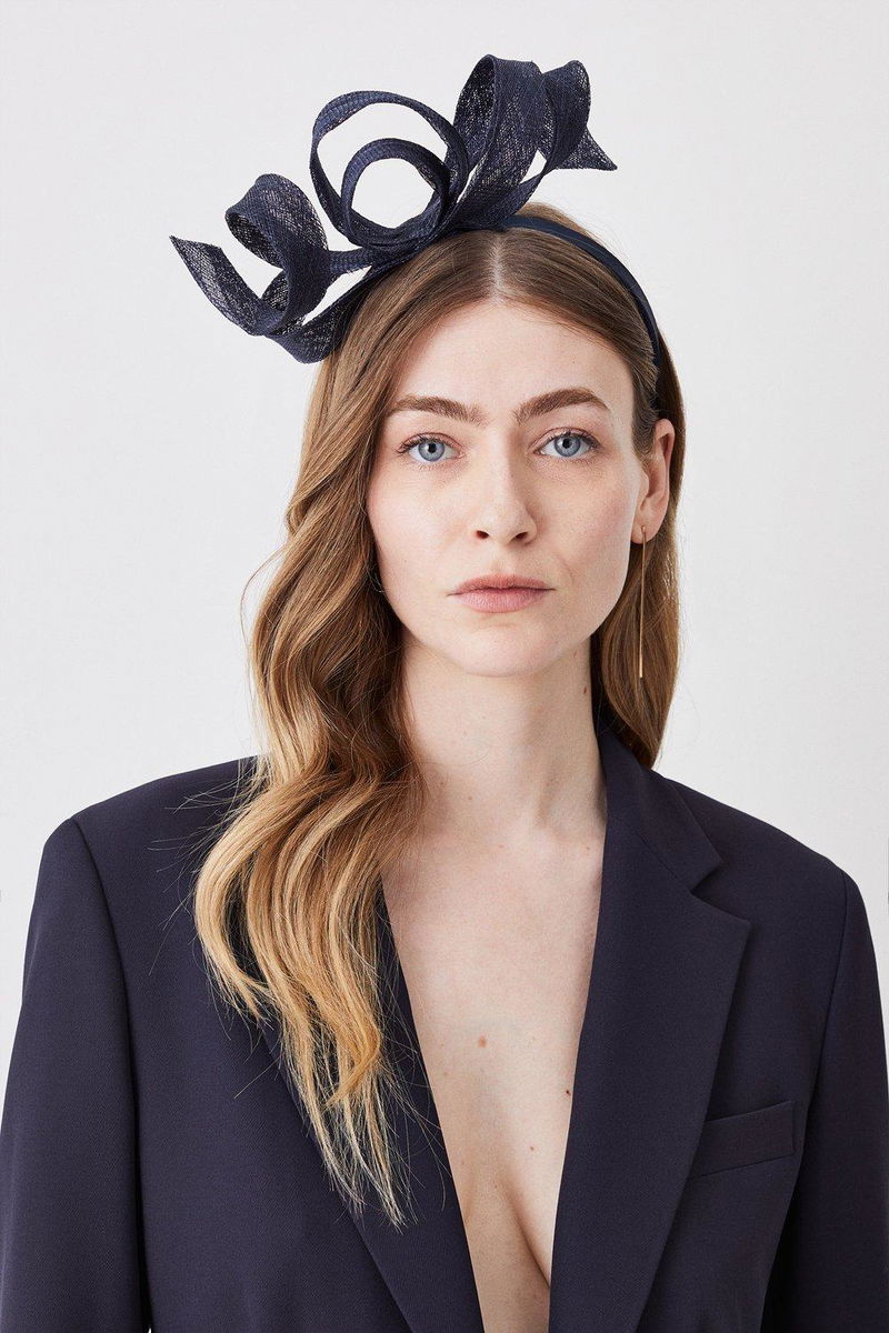KAREN MILLEN Spiral Headband Fascinator in Midnight Endource