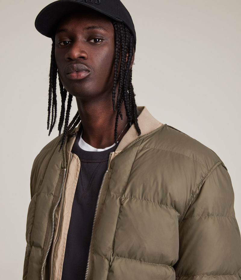 ALLSAINTS Noor 2-In-1 Jacket in ARMY GREEN/SAND | Endource