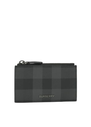 BURBERRY Colour block check zip card case