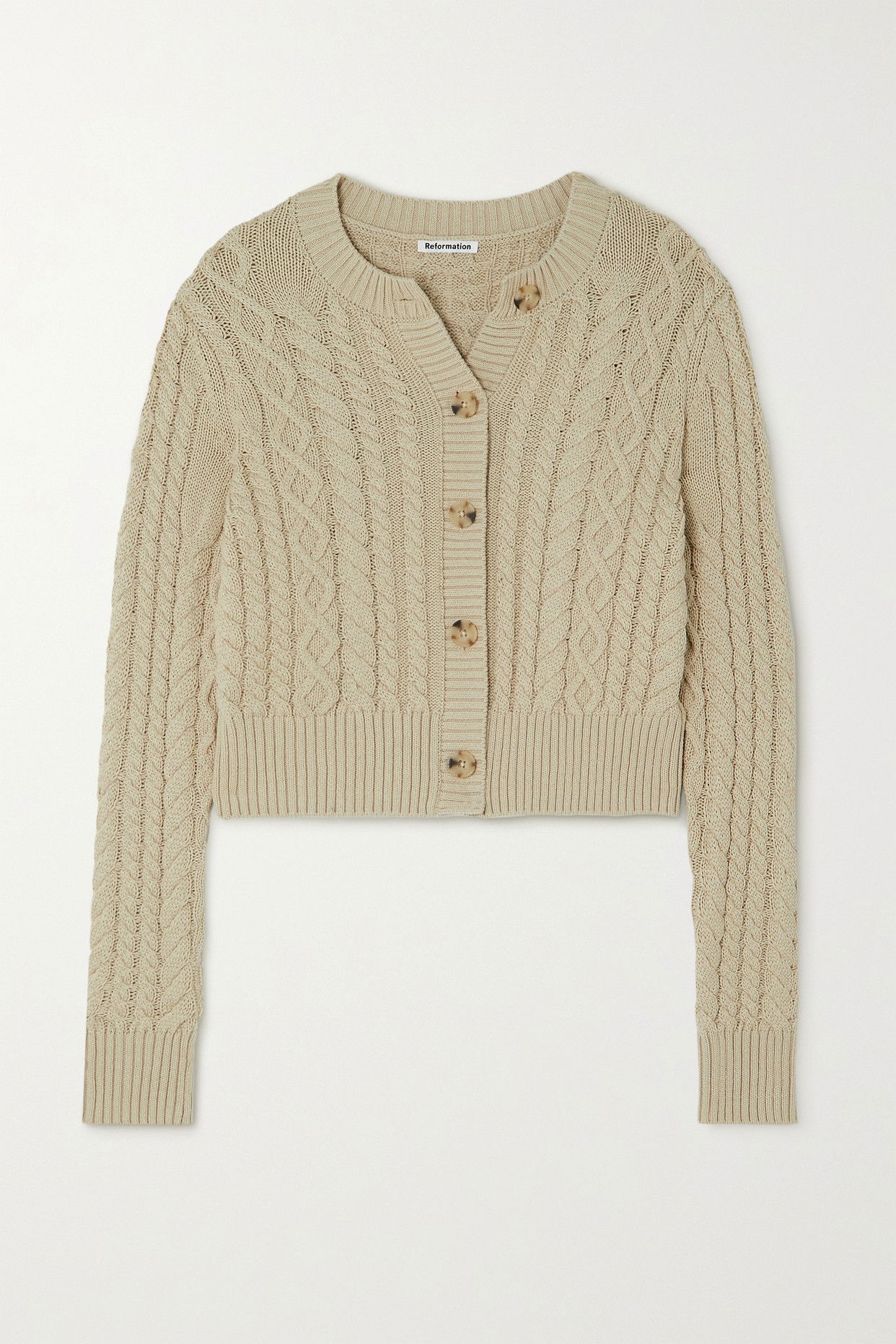 Cable-Knit Organic Cotton Cardigan