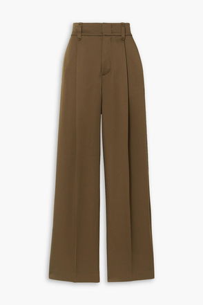 Alaïa Wide-Leg Wool Pants in Black