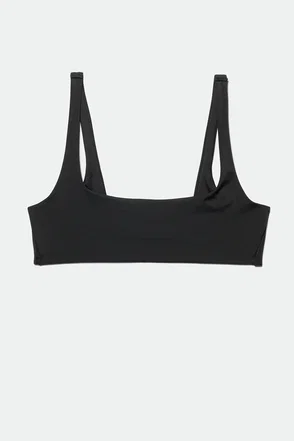 Black ribbed crop top, WEEKDAY