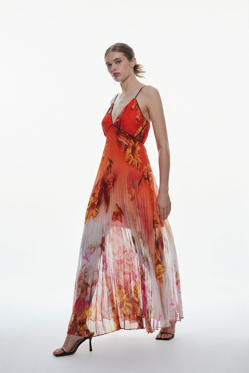 karen millen orange pleated dress Orange Maxi Dresses | Rust & Burnt Orange Maxi Dresses