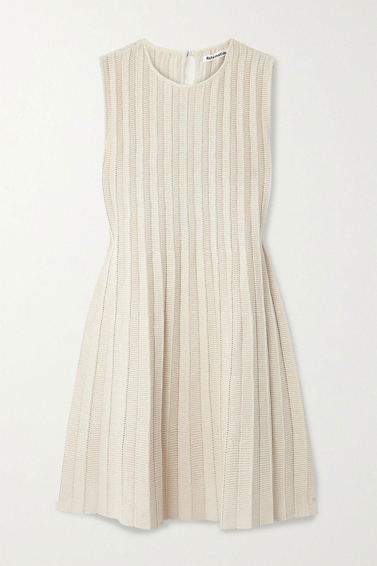 REFORMATION Ezra Pleated Ribbed Mini Dress | endource