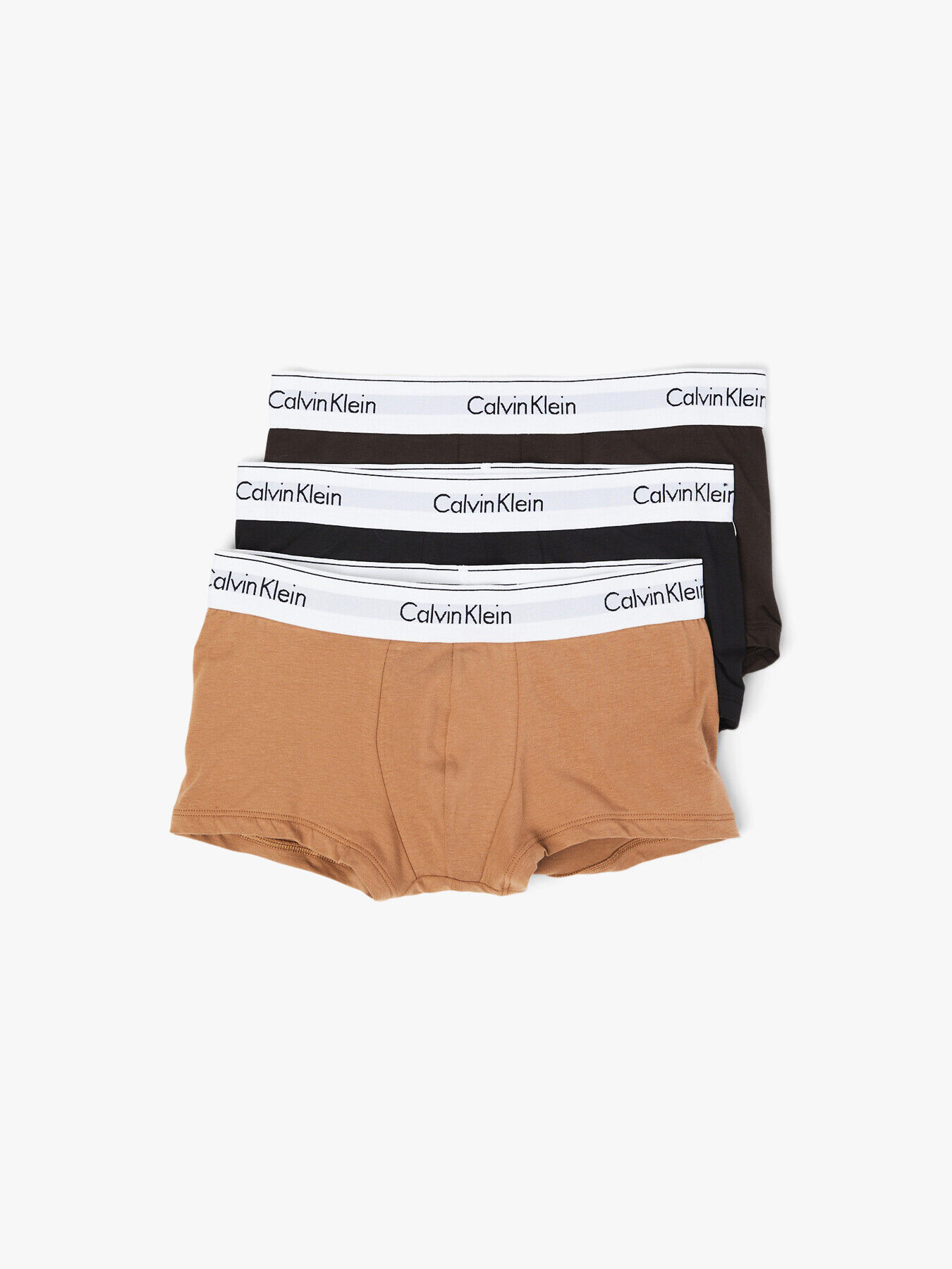 CALVIN KLEIN Low Rise Trunks in Black/Woodland/Sandal Wood